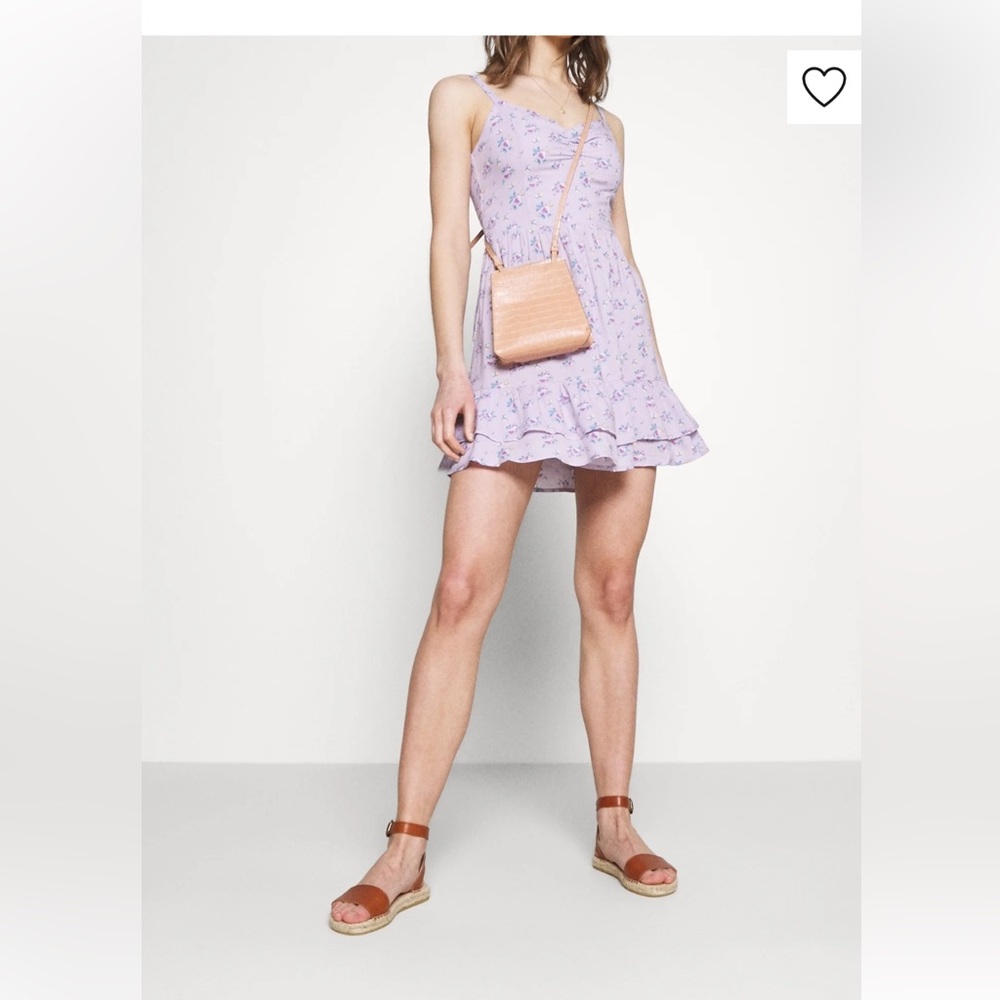 Hollister Lilac Floral Backless Minidress, Size XS